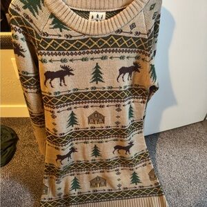 Kiel James Patrick Beige and Olive Nature Sweater